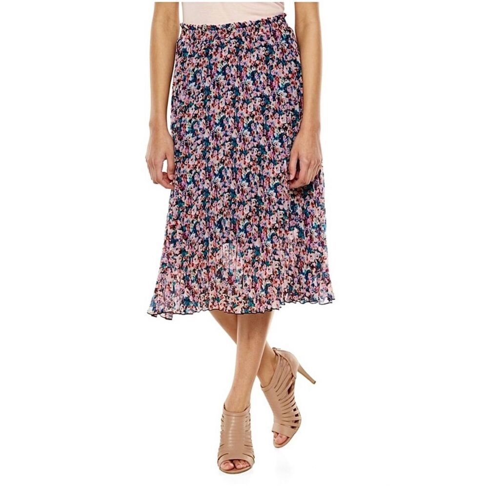 Disney Cinderella Floral Midi Chiffon Skirt sz XS Cottagecore romantic dainty pr